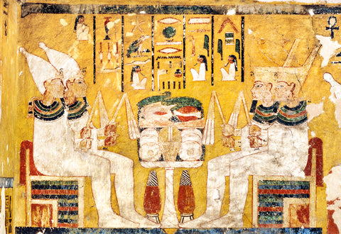 Deified kings of Upper & Lower Egypt at offering table
